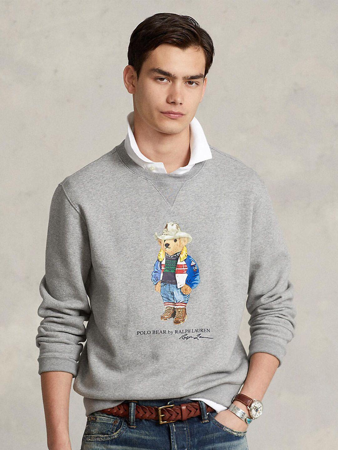 polo ralph lauren men polo bear printed fleece pullover sweatshirts