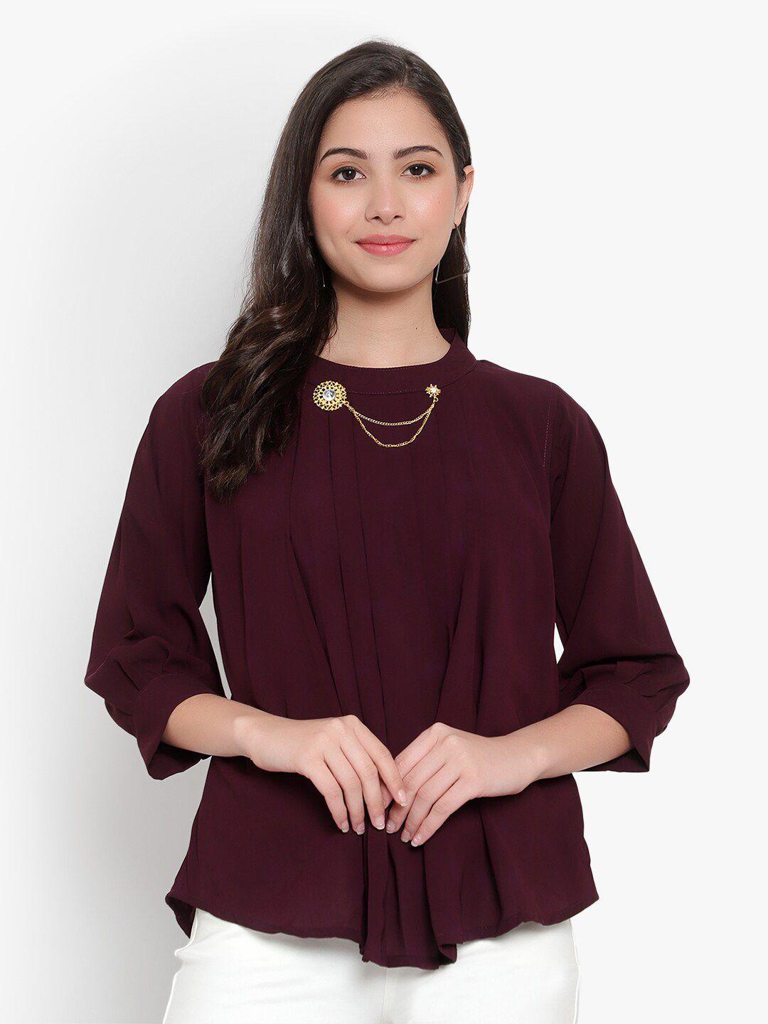 sky heights pleated georgette top