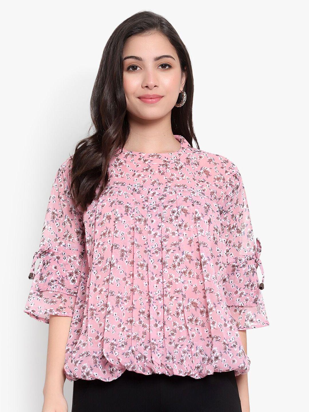 sky heights floral printed georgette top