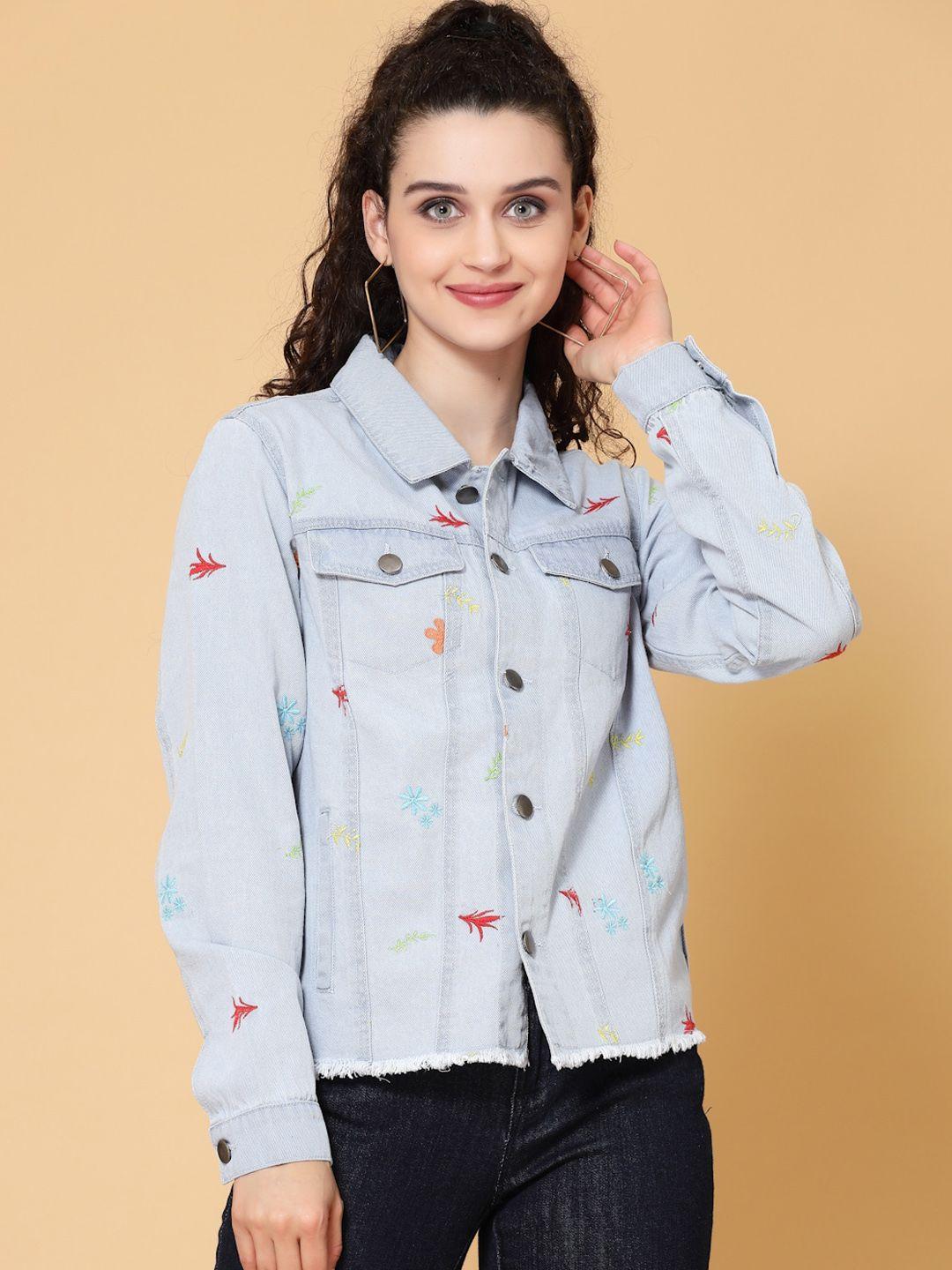 house of kkarma women washed denim jacket