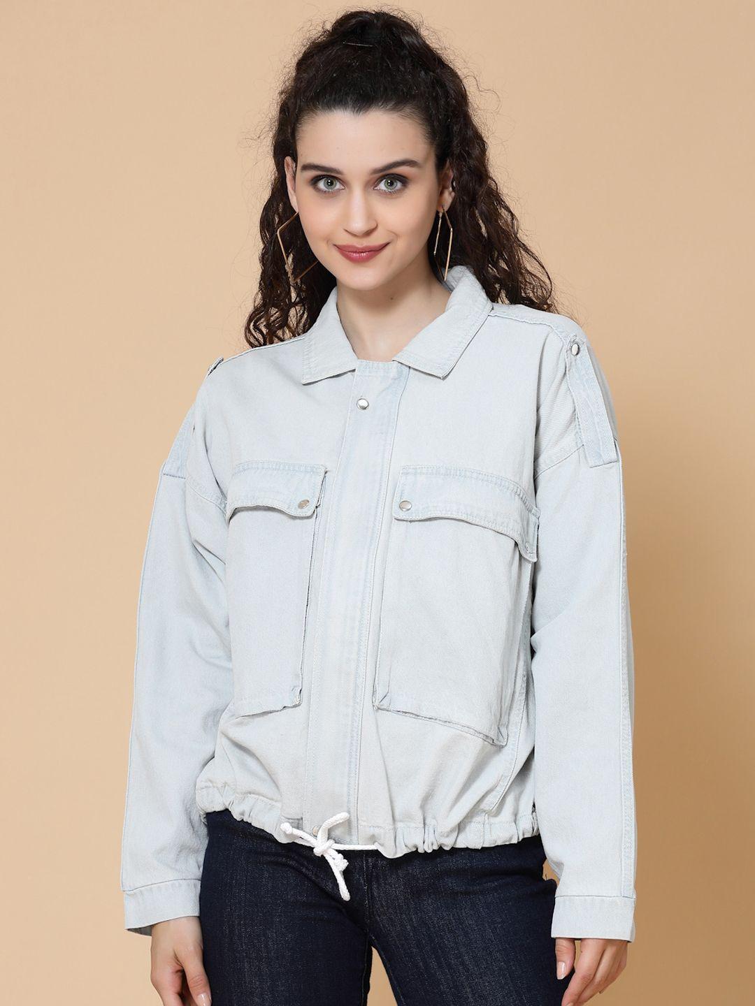 house of kkarma women blue denim jacket