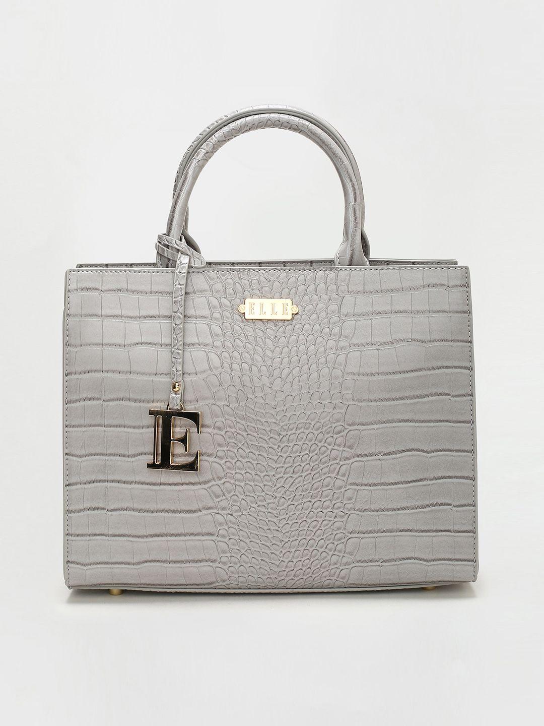 elle animal textured structured handheld bag