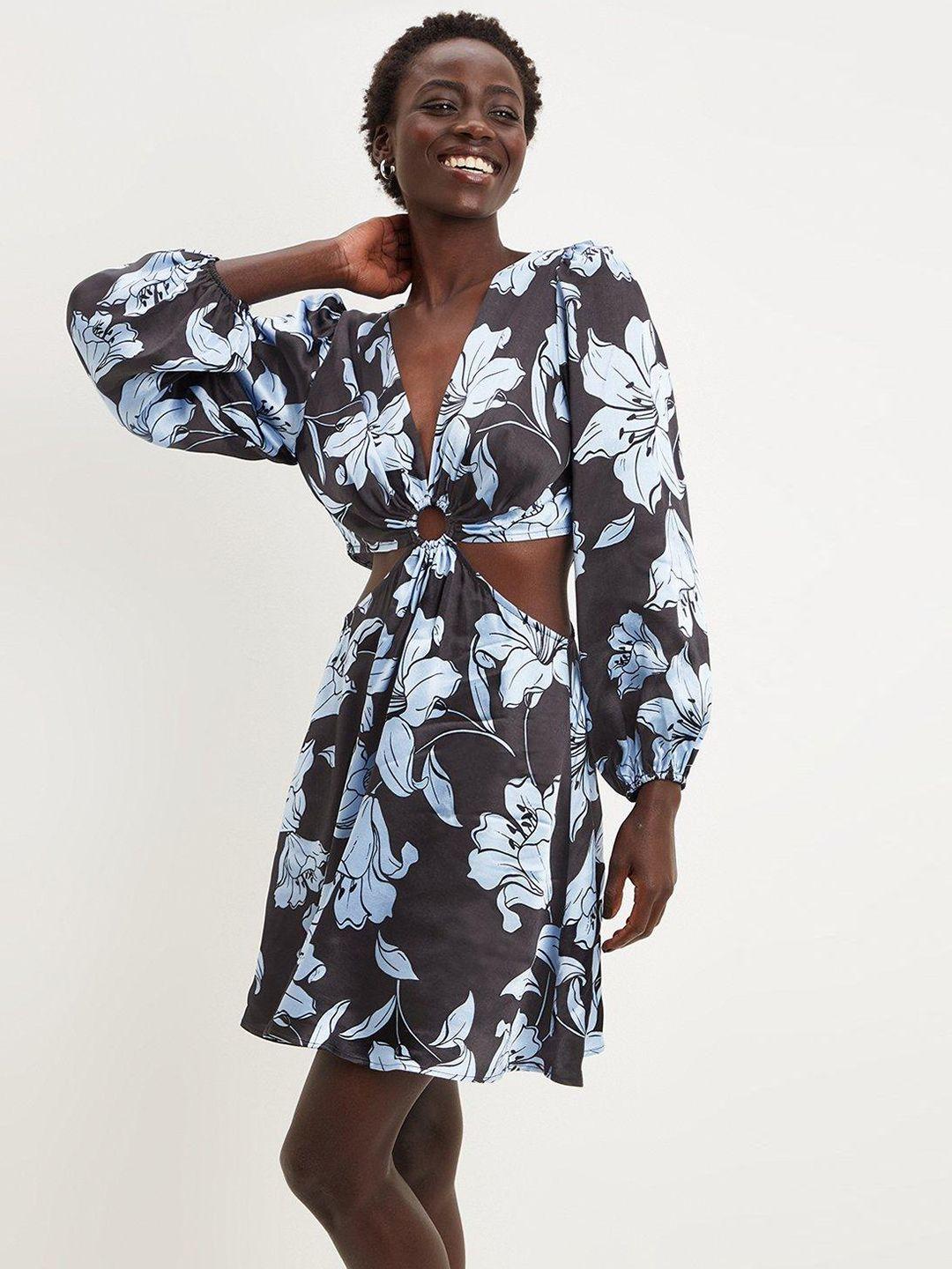 dorothy perkins floral print a-line dress