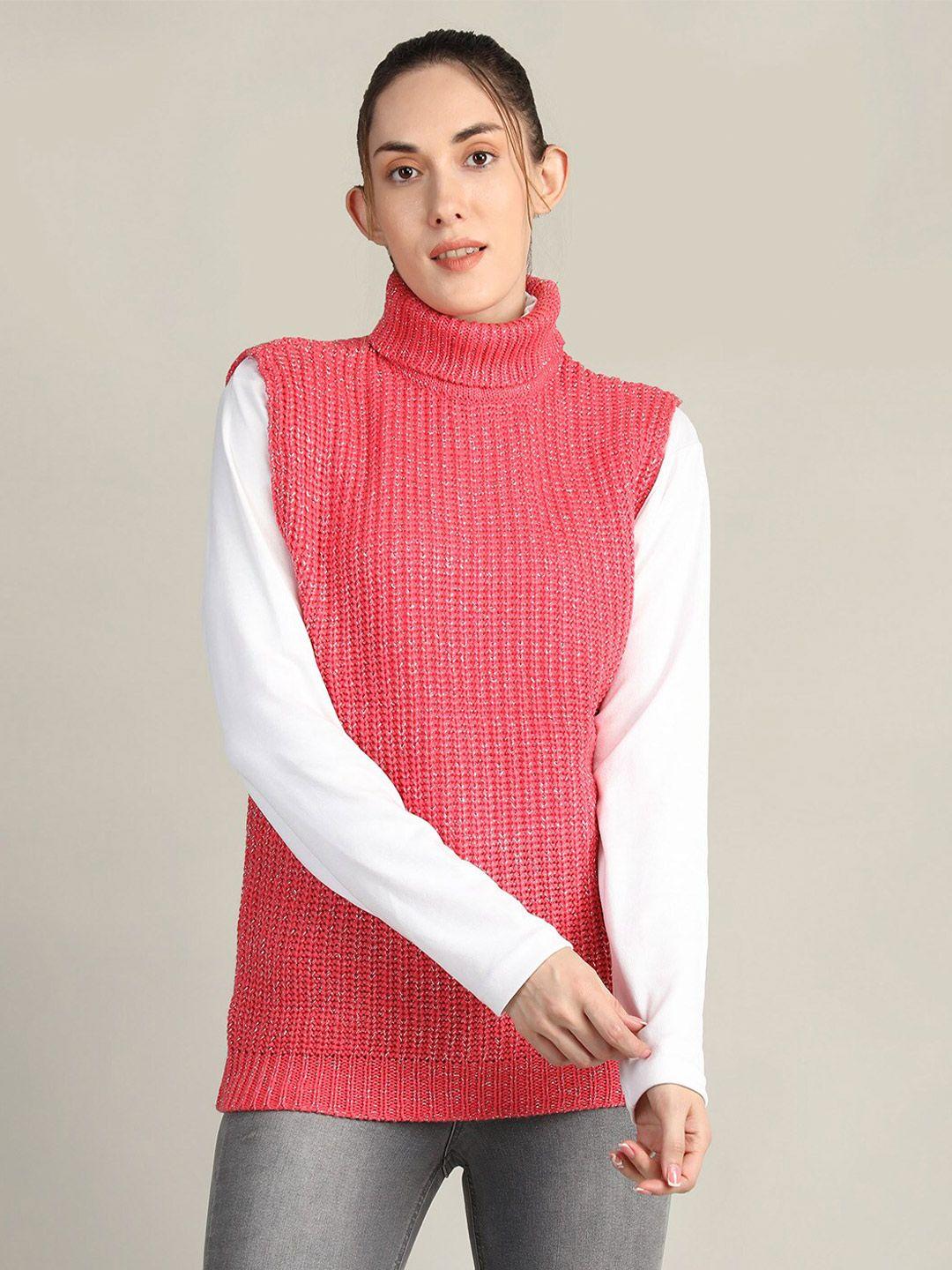 chkokko turtle neck ribbed woollen sweater vest