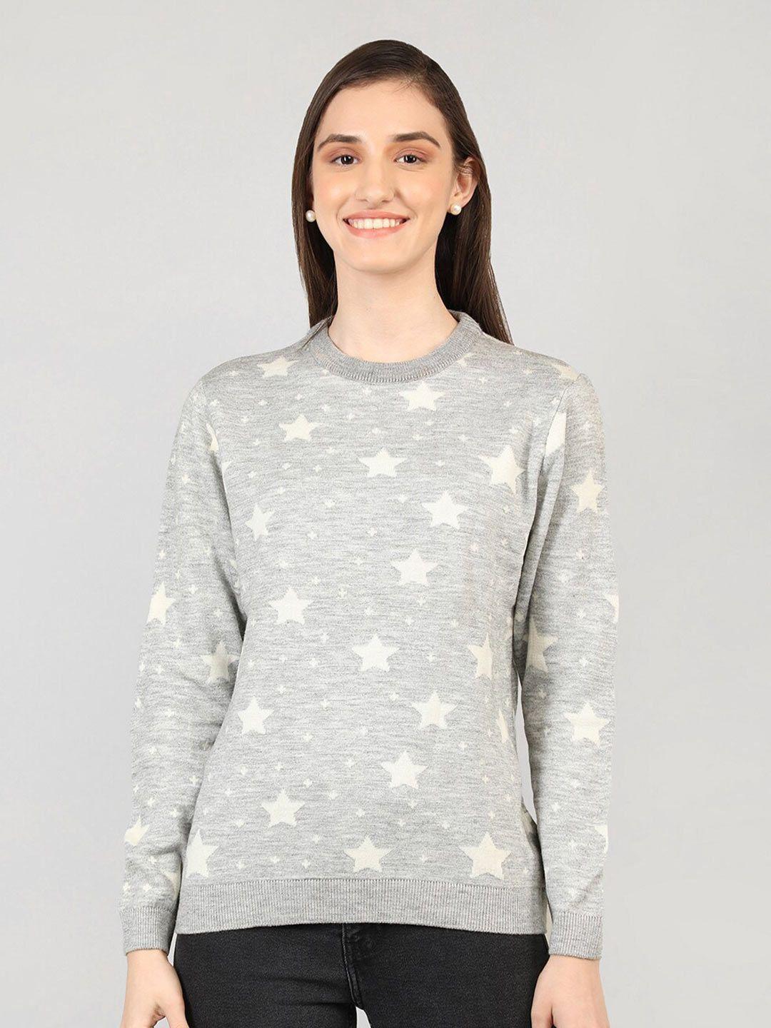 chkokko round neck printed woollen pullover