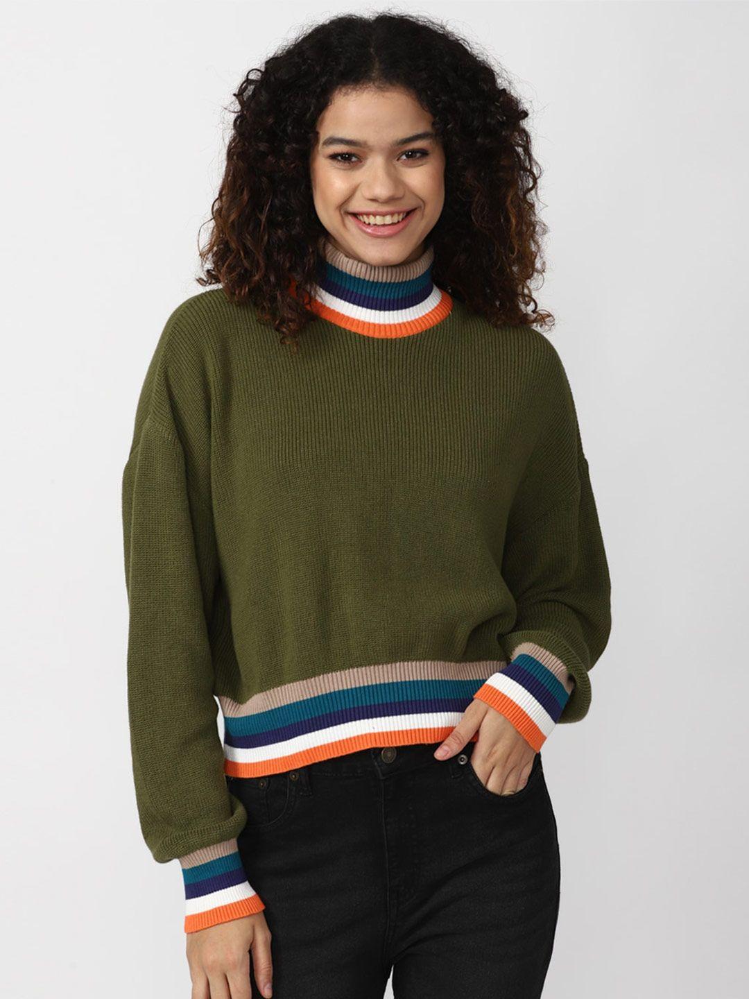 forever 21 women striped cotton pullover sweater