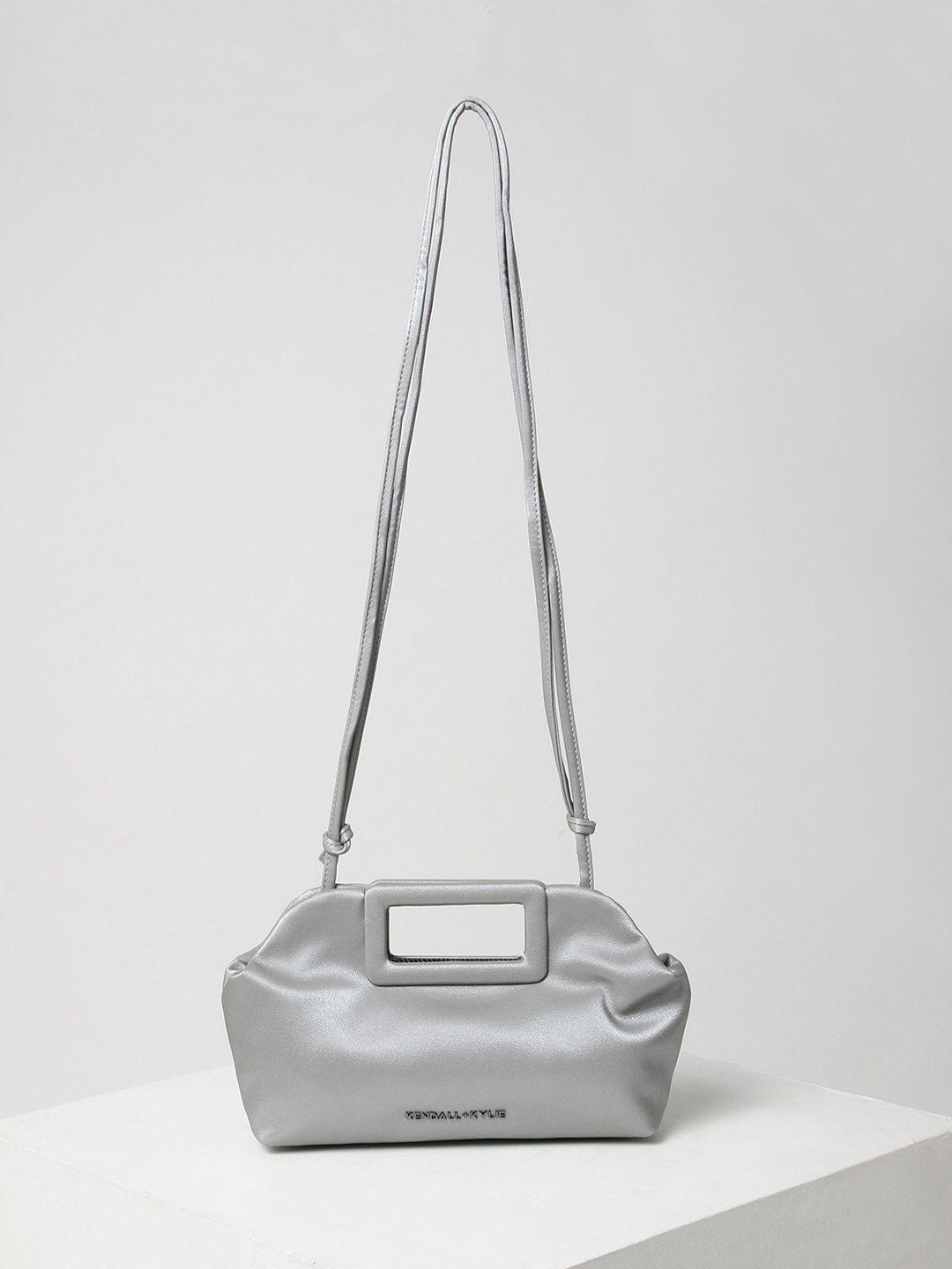 kendall & kylie grey pu swagger sling bag