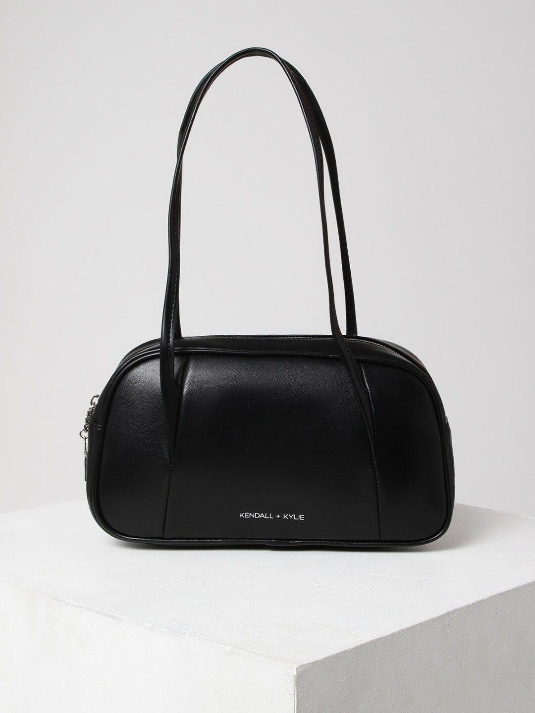 kendall & kylie black pu structured shoulder bag