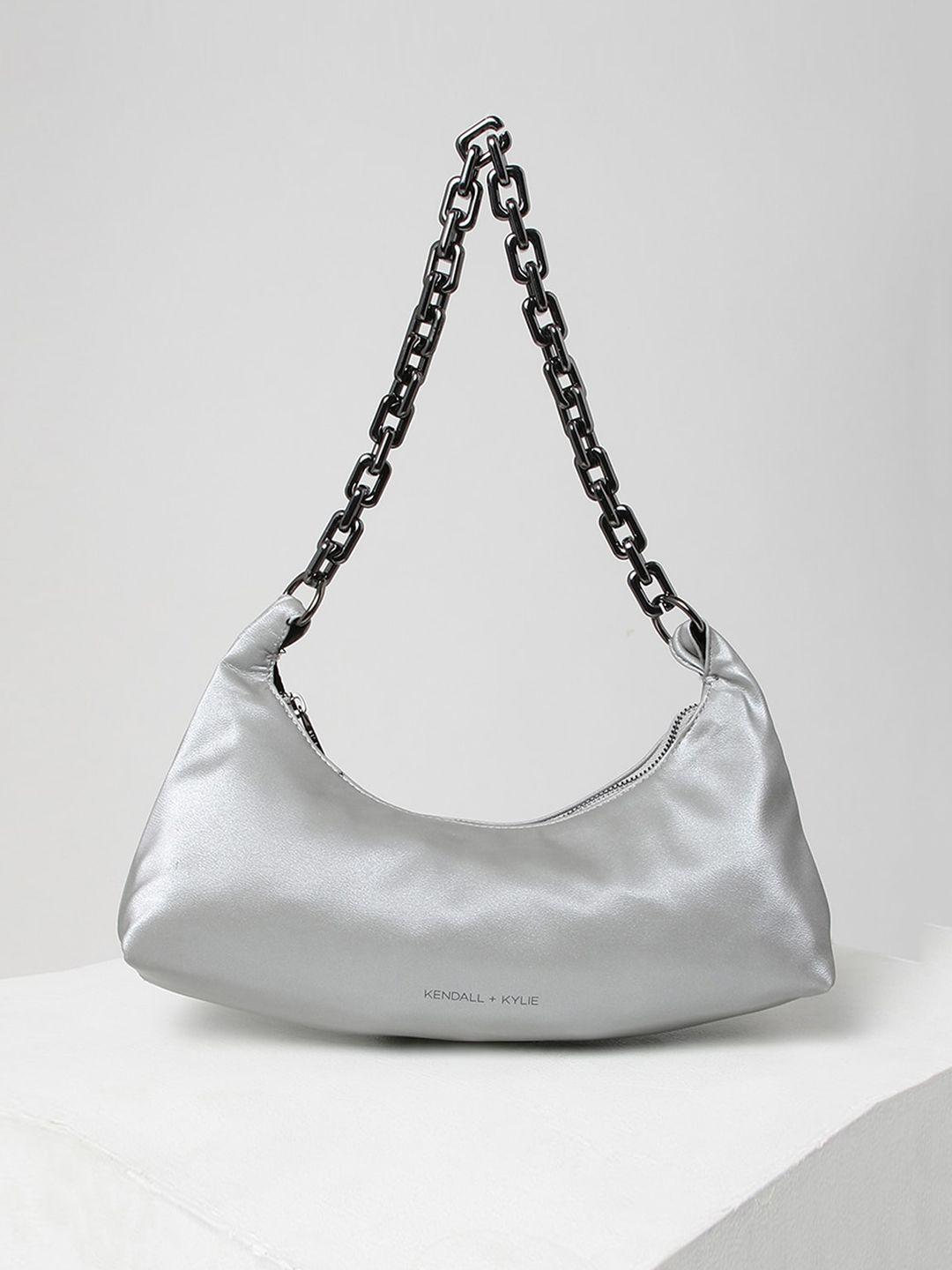 kendall & kylie grey pu structured hobo bag