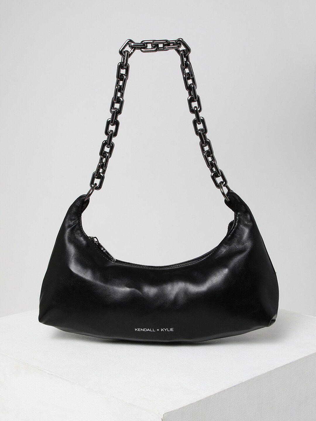 kendall & kylie black bucket hobo bag