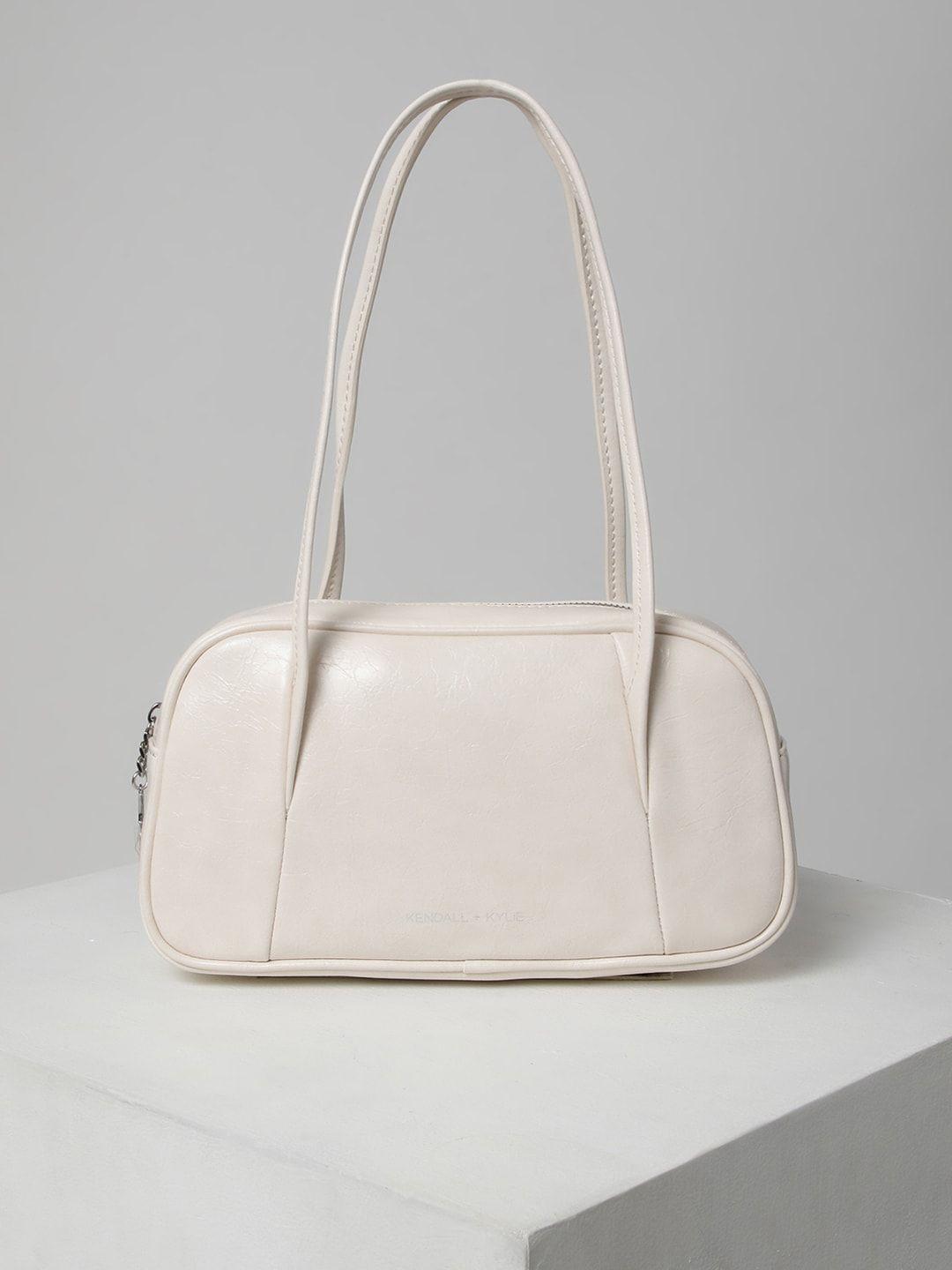 kendall & kylie off white structured shoulder bag