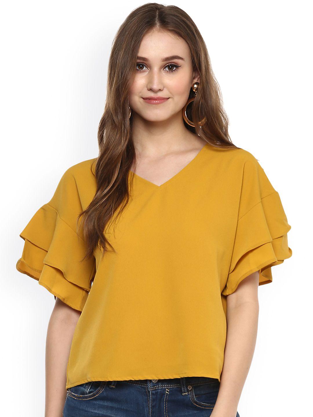 harpa women mustard yellow solid top