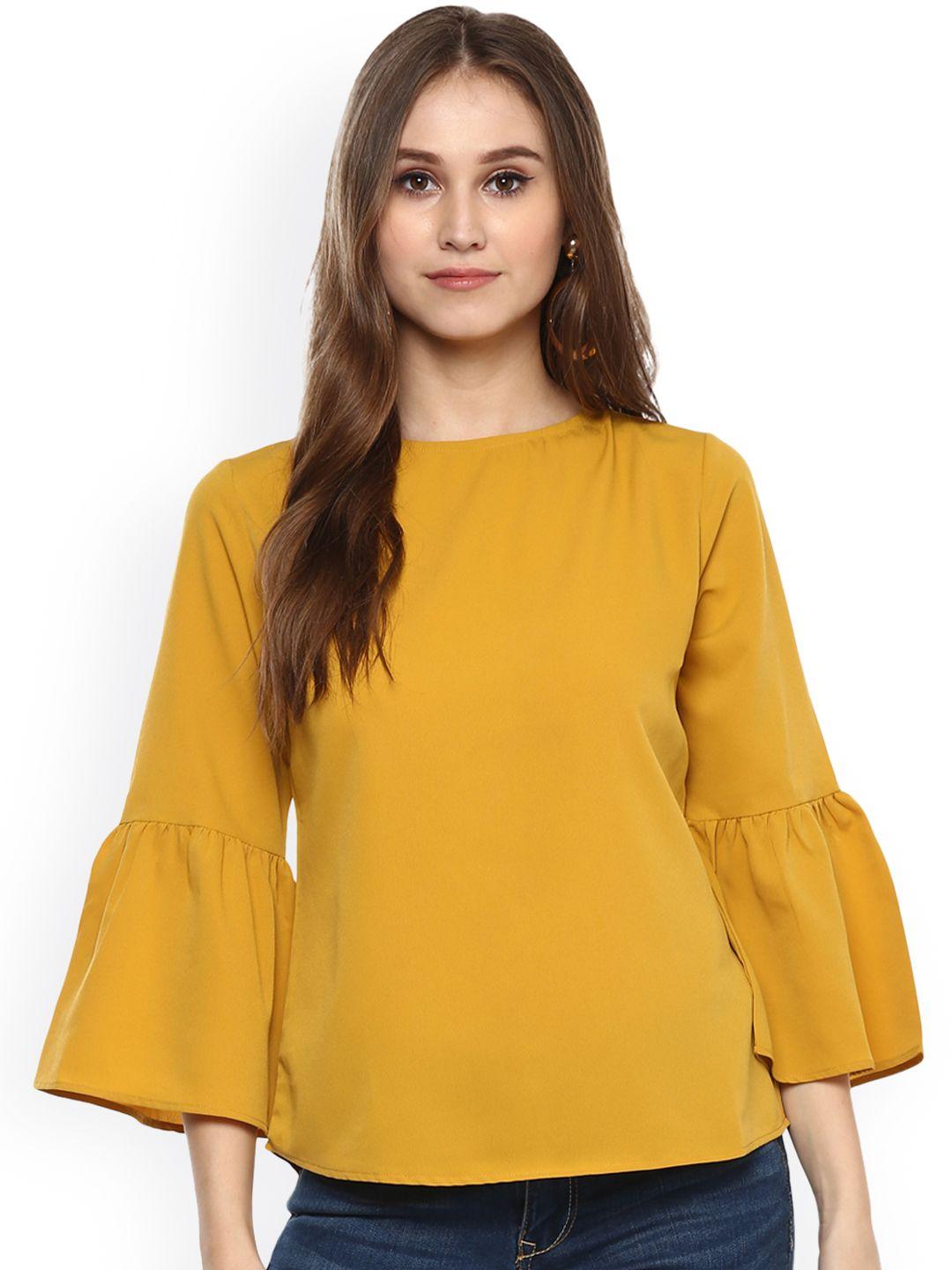 harpa women mustard yellow solid top