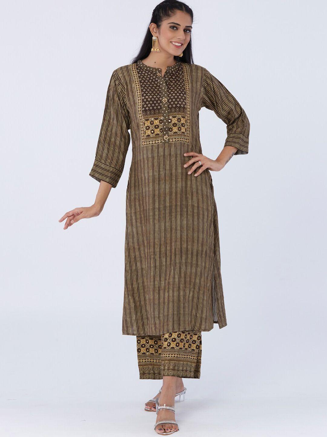 taruni women striped kurta with trouser set