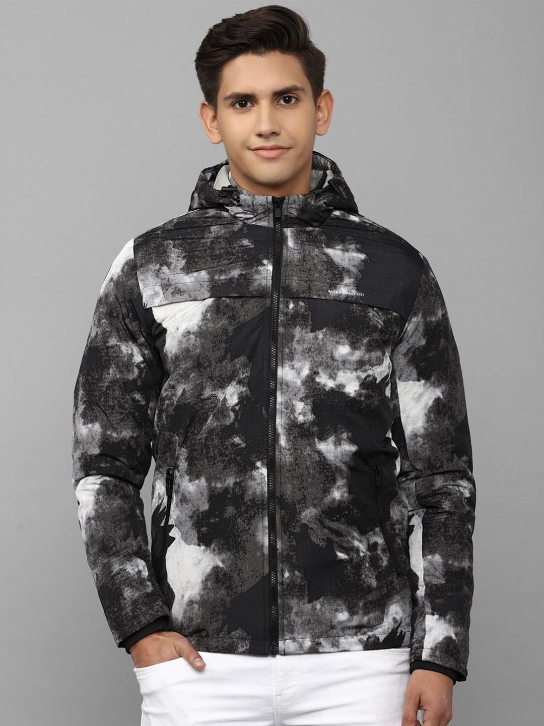 allen solly men black white puffer jacket