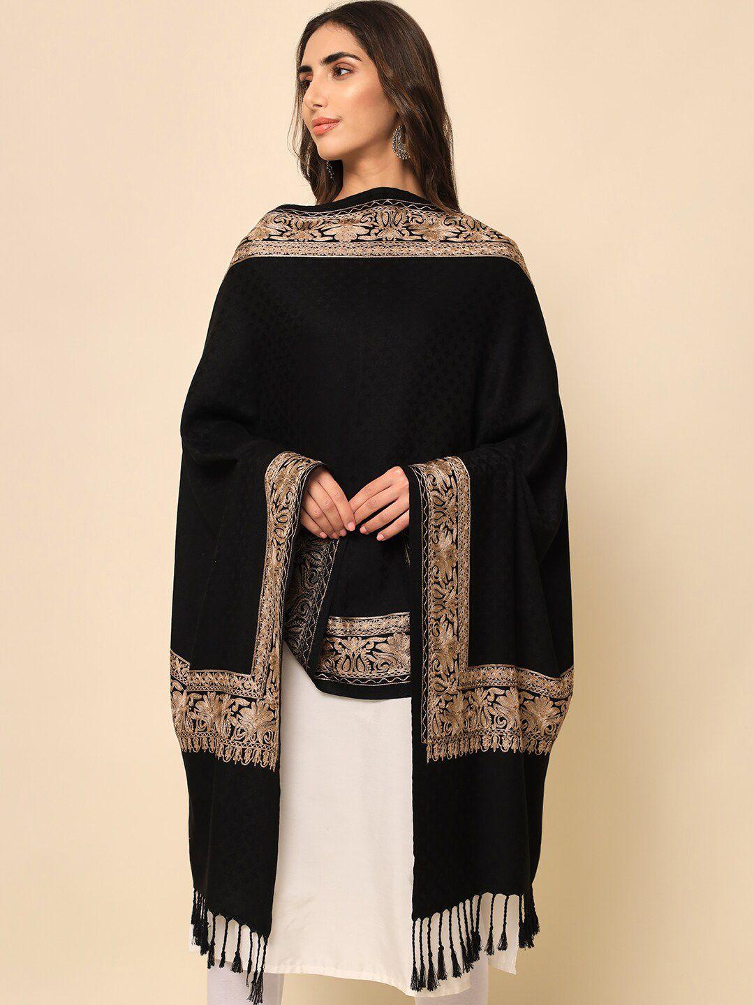 here&now womenblack embroidered shawl