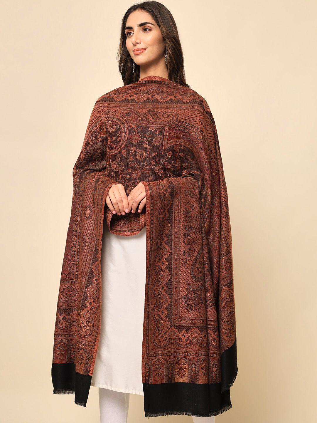 here&now woven-design jamawar shawl