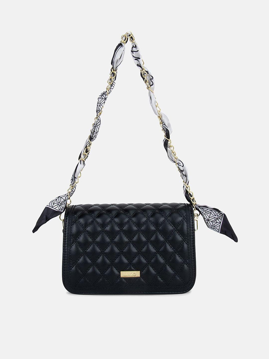 kazo textured pu structured sling bag with quilted