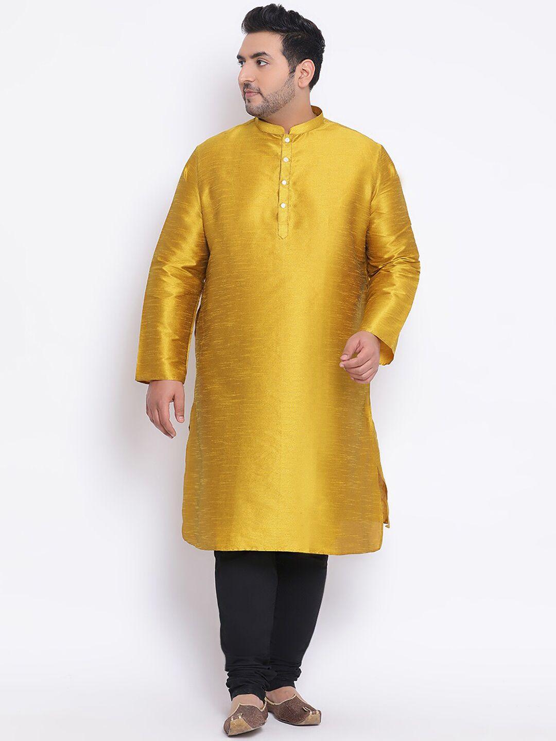 kisah plus plus size mandarin collar cotton silk kurta