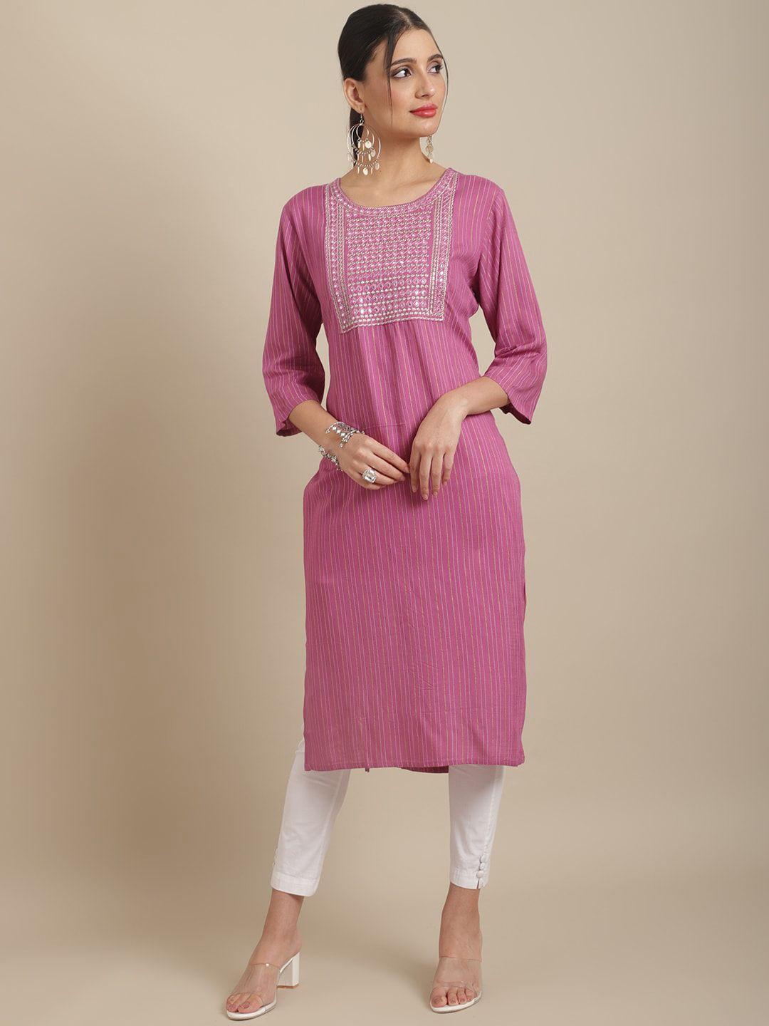 sangria ethnic motifs yoke design thread work straight regular kurta