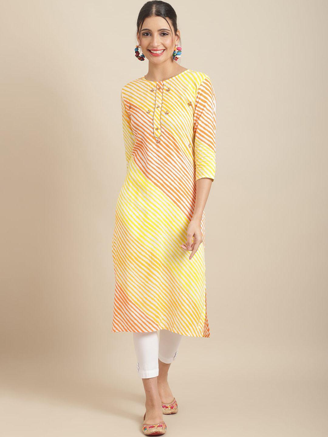 sangria leheriya striped straight regular kurta