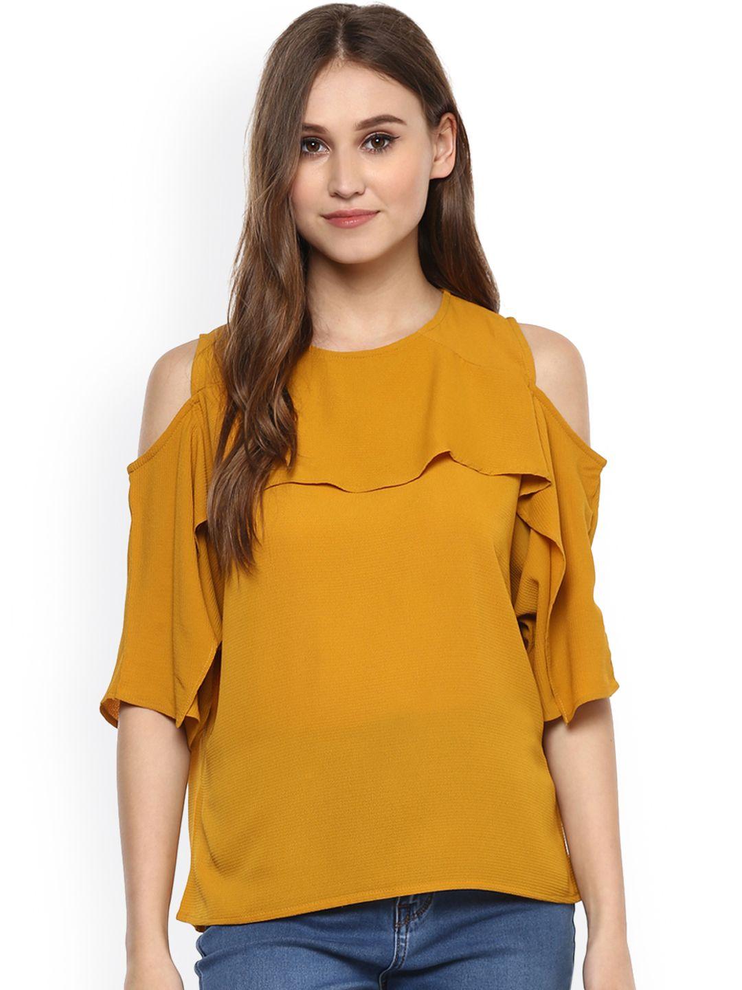 harpa women mustard yellow solid top