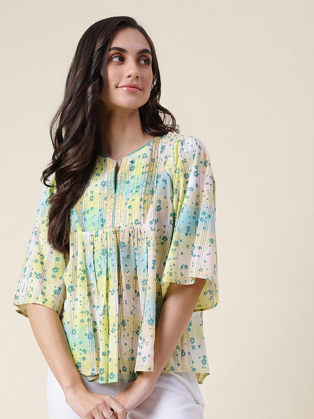 fabindia floral print cotton top