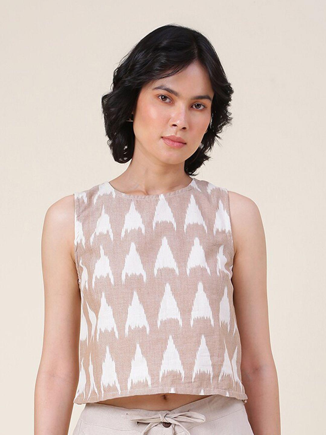 fabindia geometric printed cotton  top