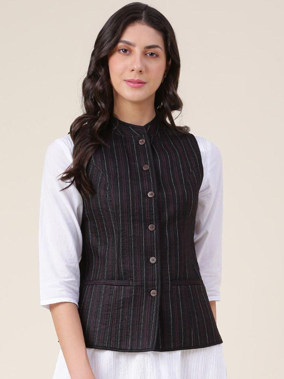 fabindia striped tailored jacket