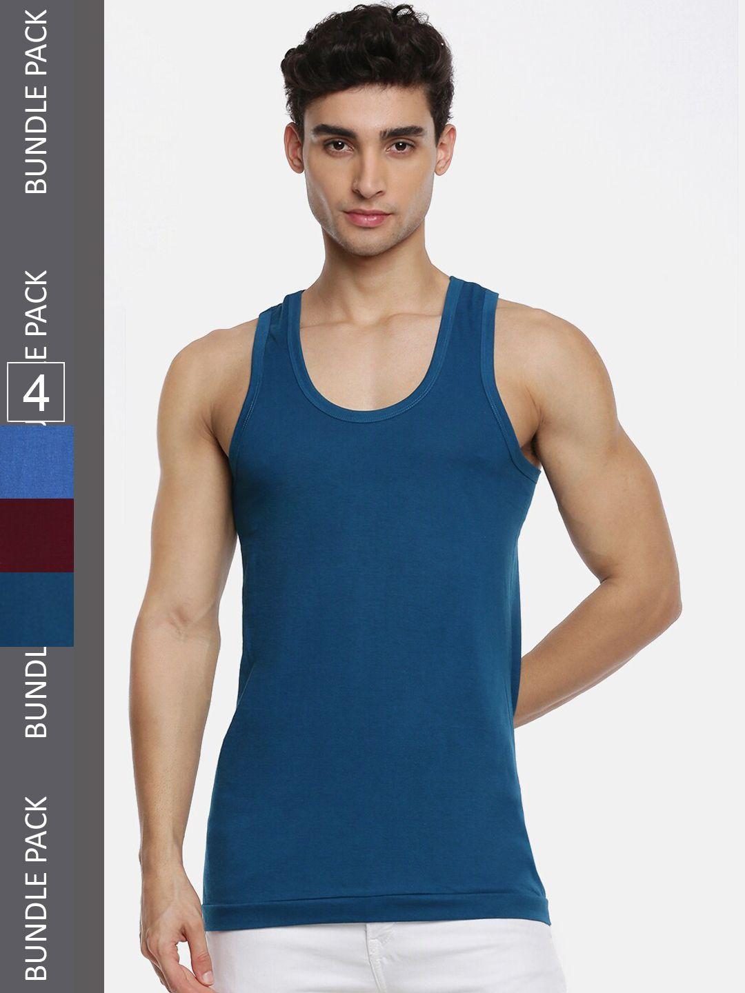 ramraj men pack of 4 assorted pure cotton innerwear vests sukrarnc4p