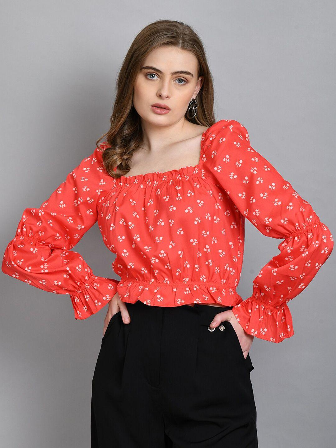 pretty loving thing  floral print blouson top