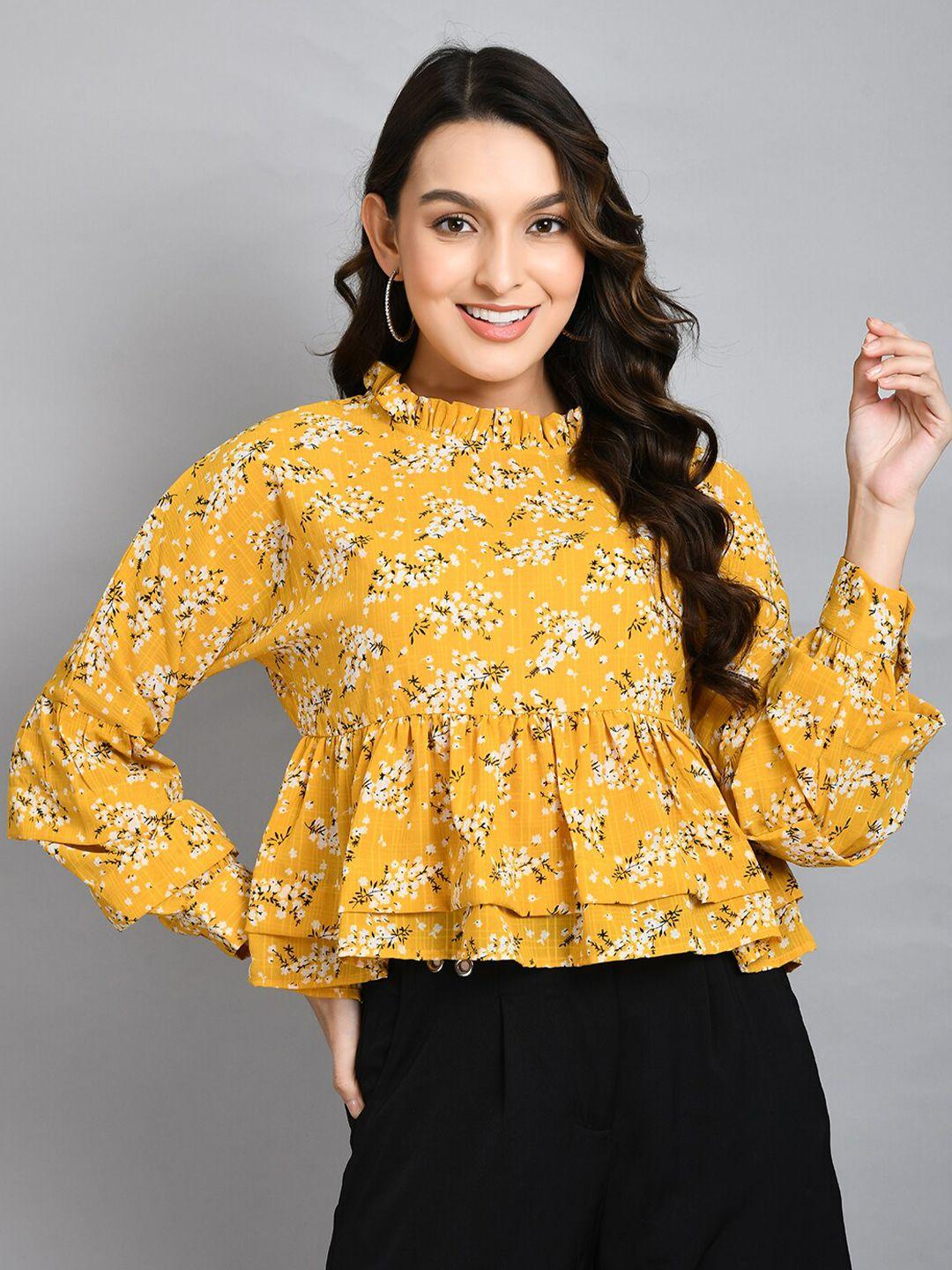 pretty loving thing  floral print georgette top