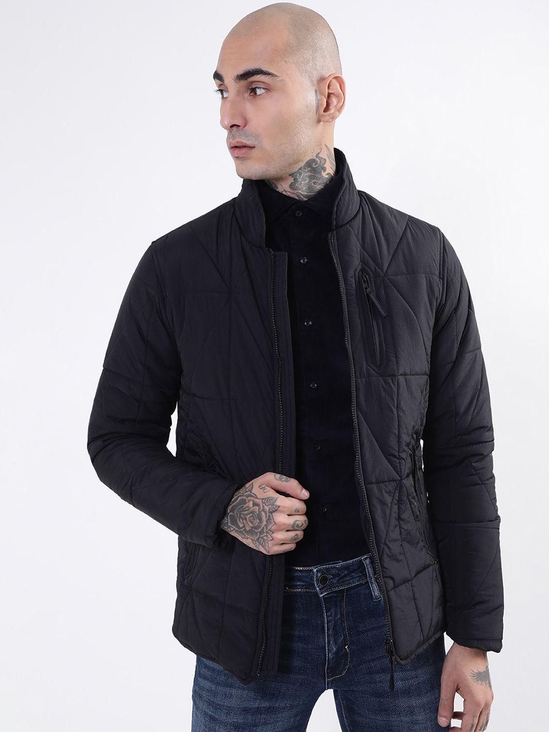 harsam men zip detail padded jacket