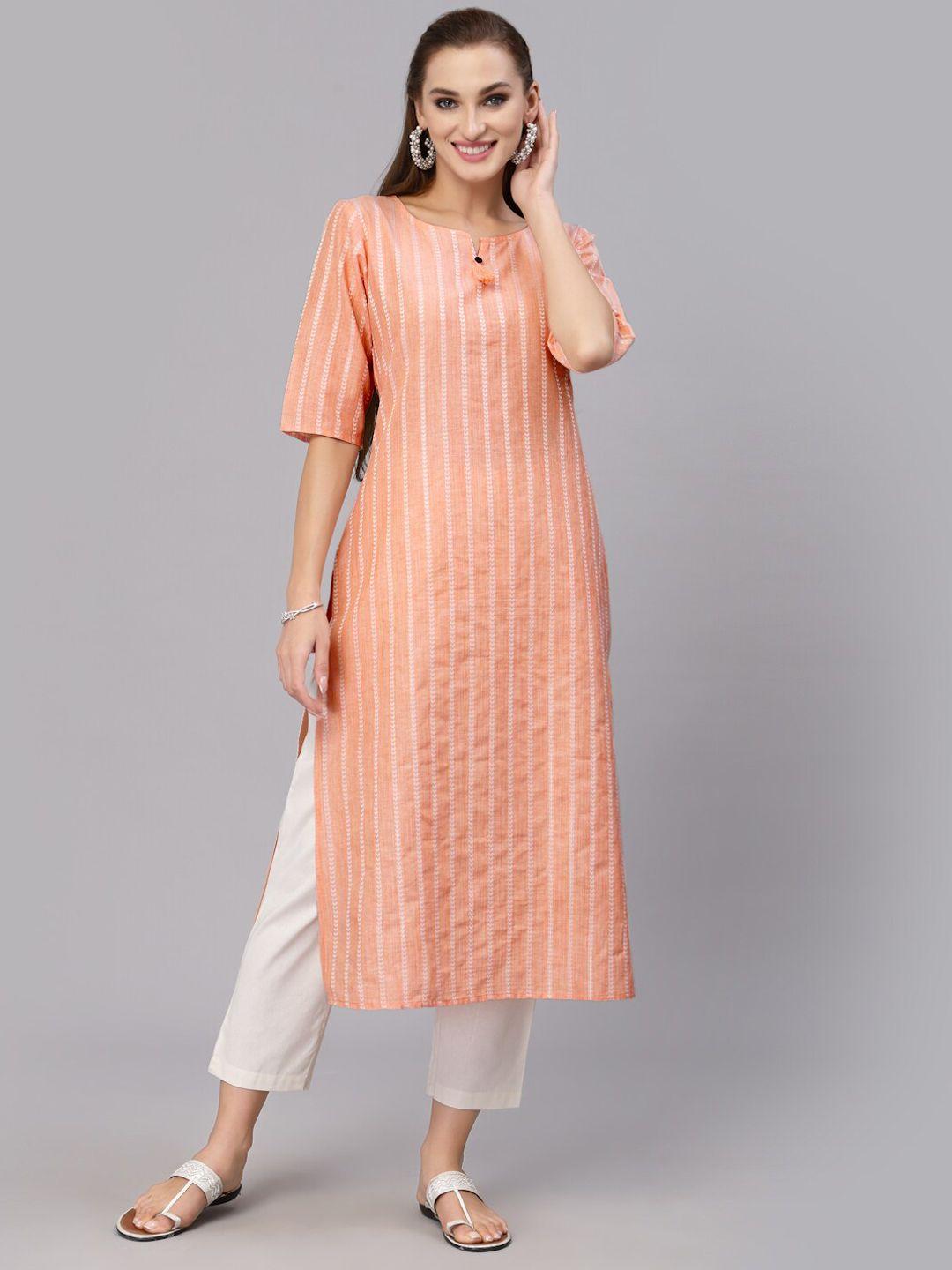 stylum striped thread work dobby kurta