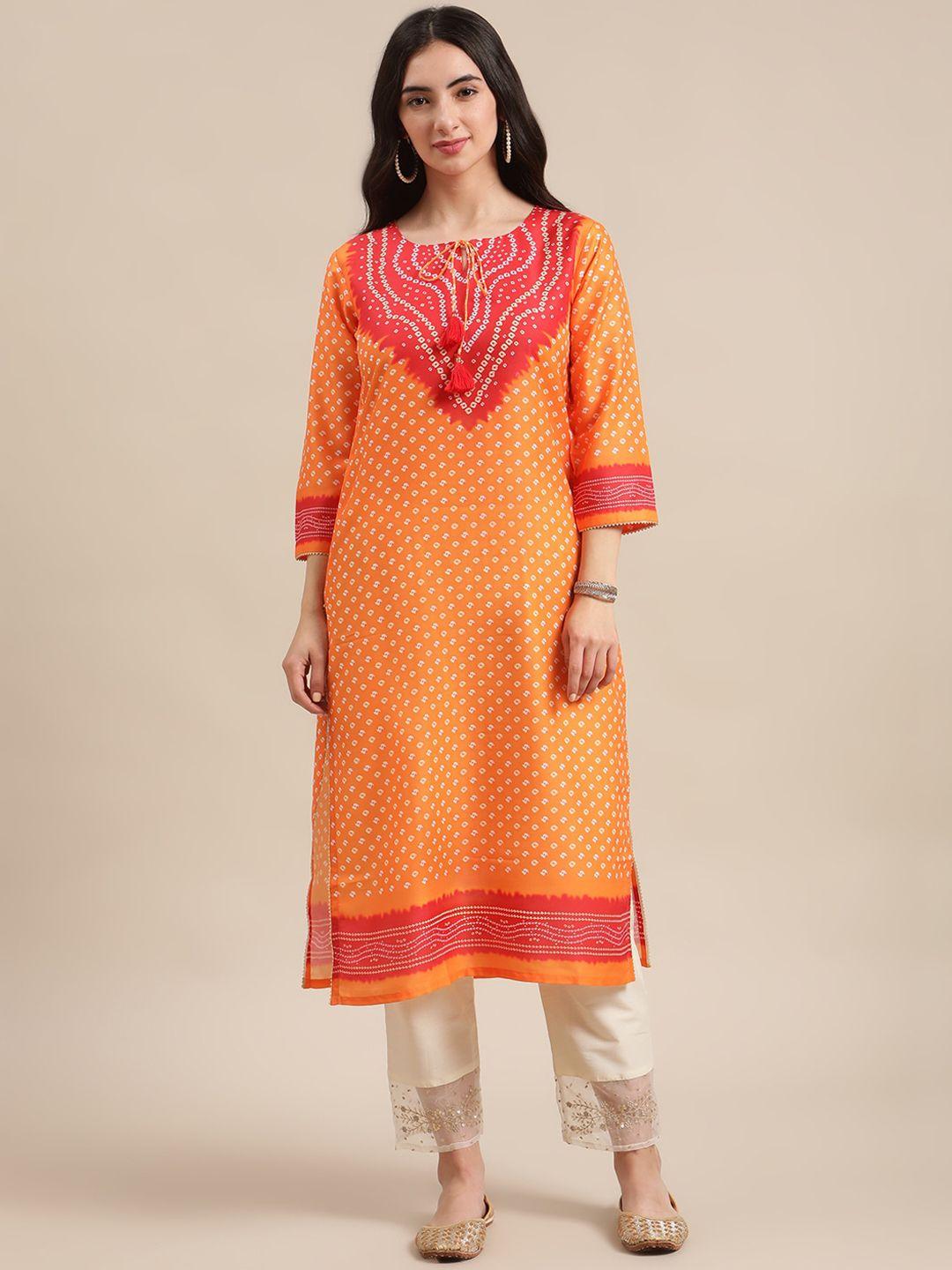 ksut women mustard yellow ethnic motifs printed kurta