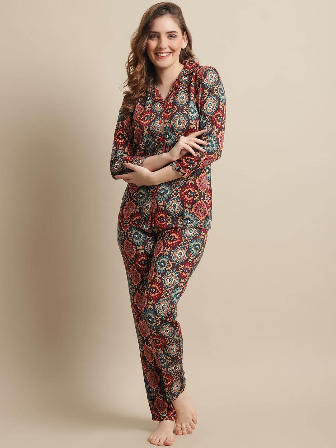 claura women printed night suit