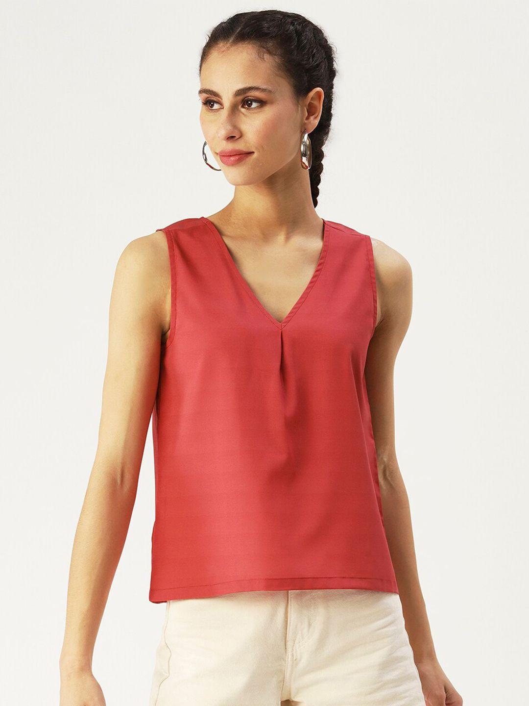 dressberry peach-coloured crepe top