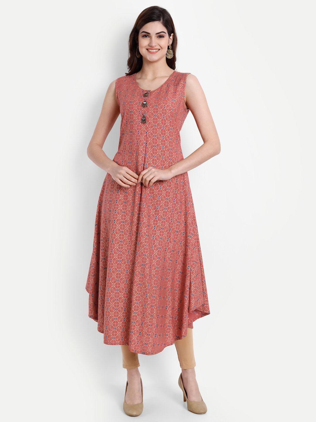 fabglobal ethnic motifs printed a-line midi dress