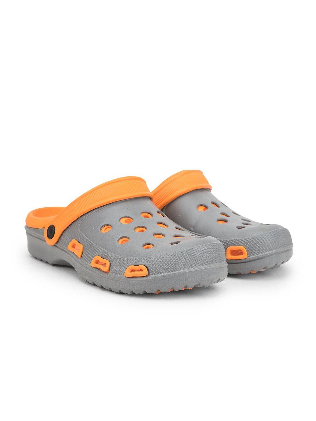 aqualite men grey & orange clogs sandals