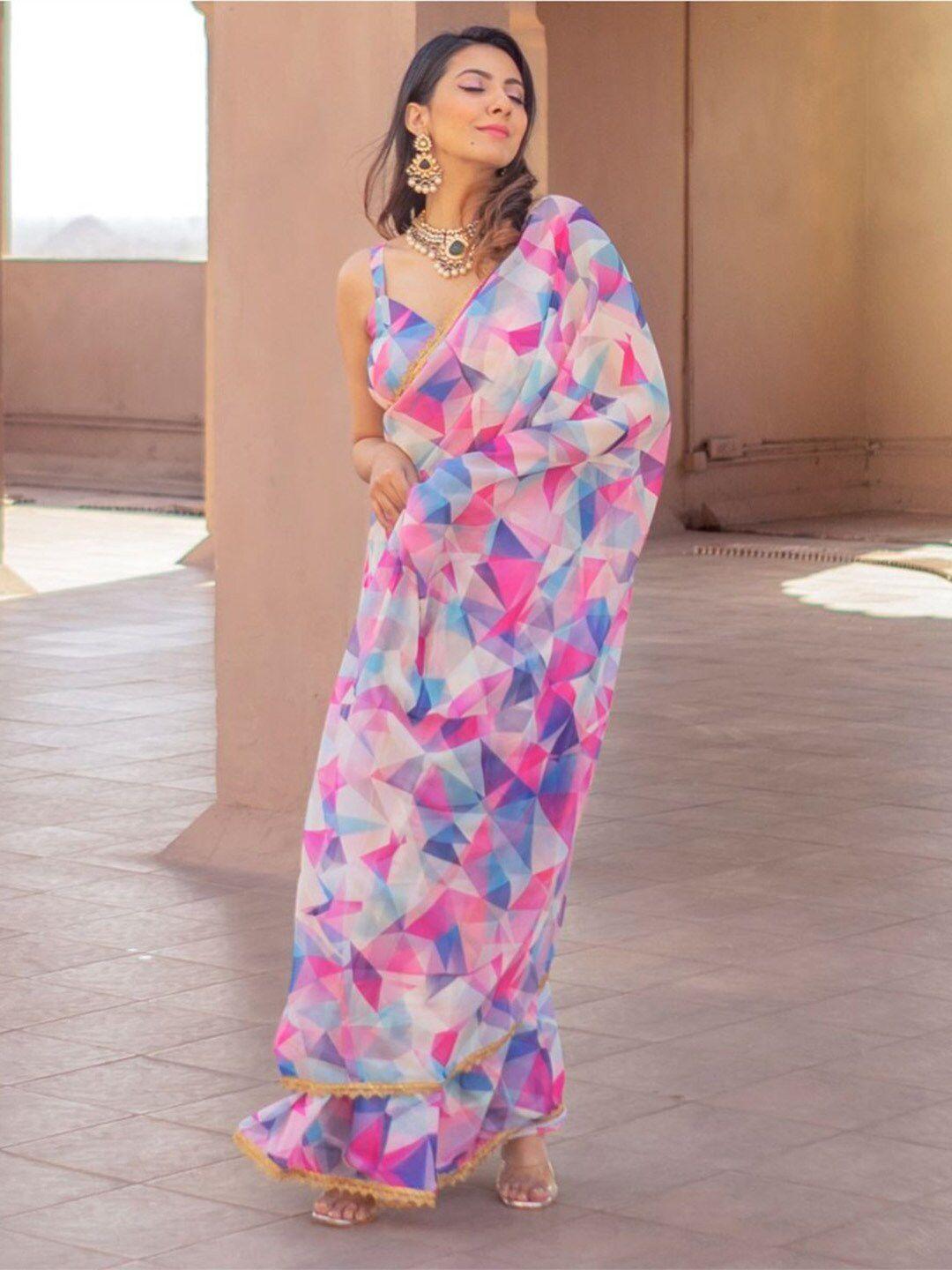 lavanya the label geometric print saree