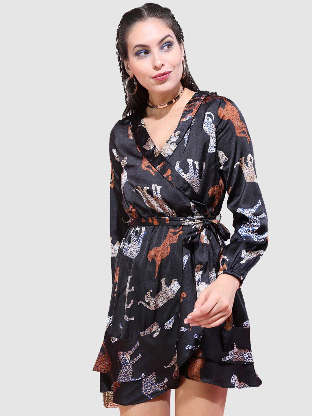 freehand by the indian garage co conversational printed wrap dress