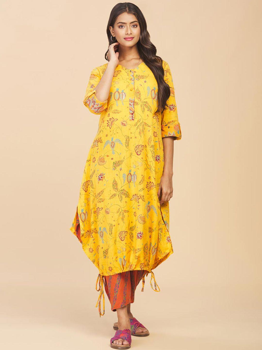 fabindia women floral pure cotton kurta