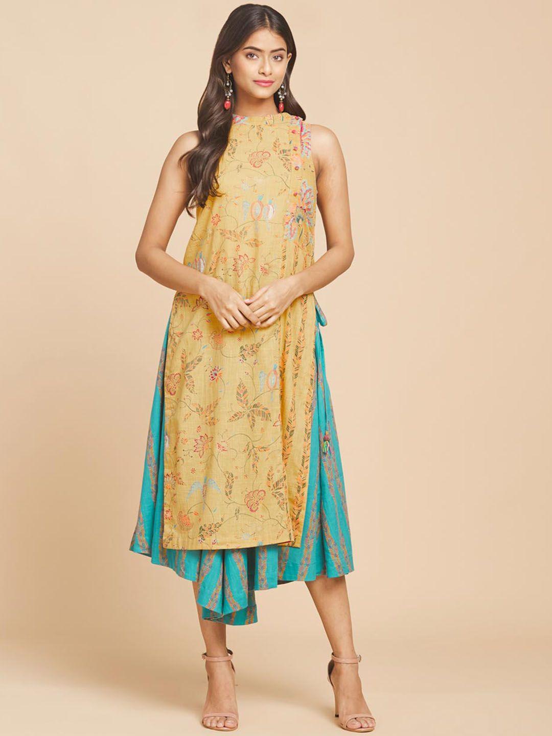 fabindia women floral printed pure cotton kurta