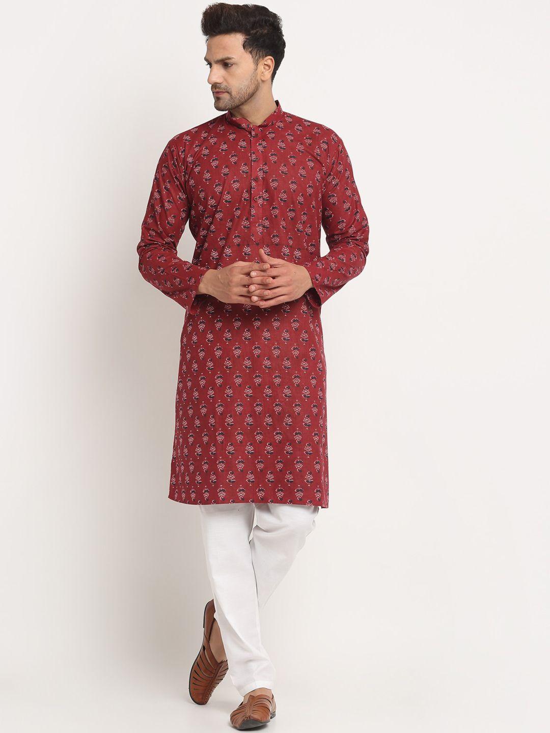 kraft india men floral printed cottonkurta