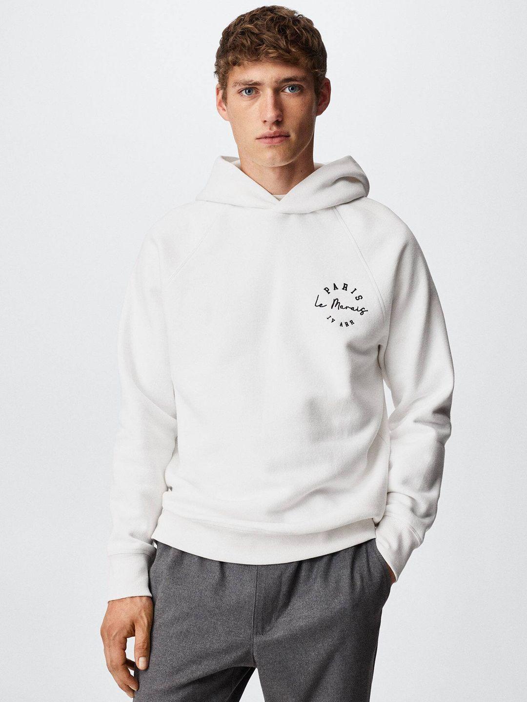 mango man solid hooded sweatshirt