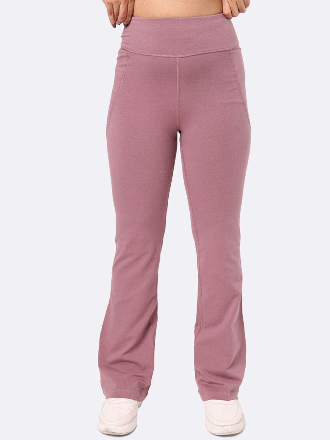 blissclub women high-rise bootcut-fit track pants