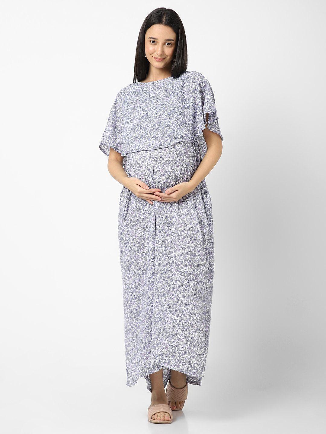 mystere paris floral maternity maxi dress