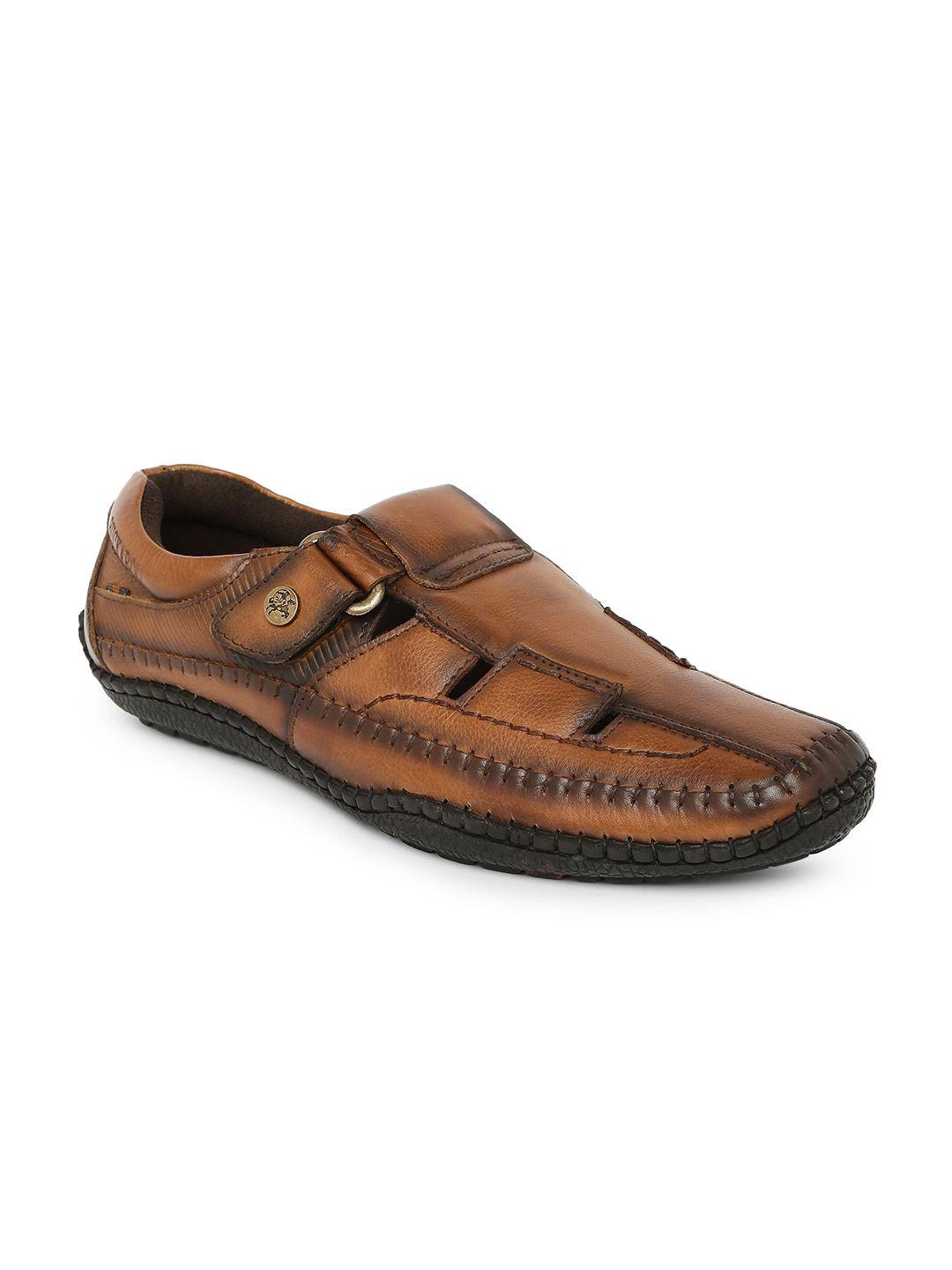 buckaroo men leather shoe-style sandals