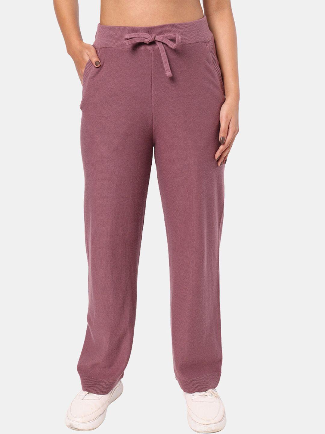 blissclub women pure cotton straight-fit track pants