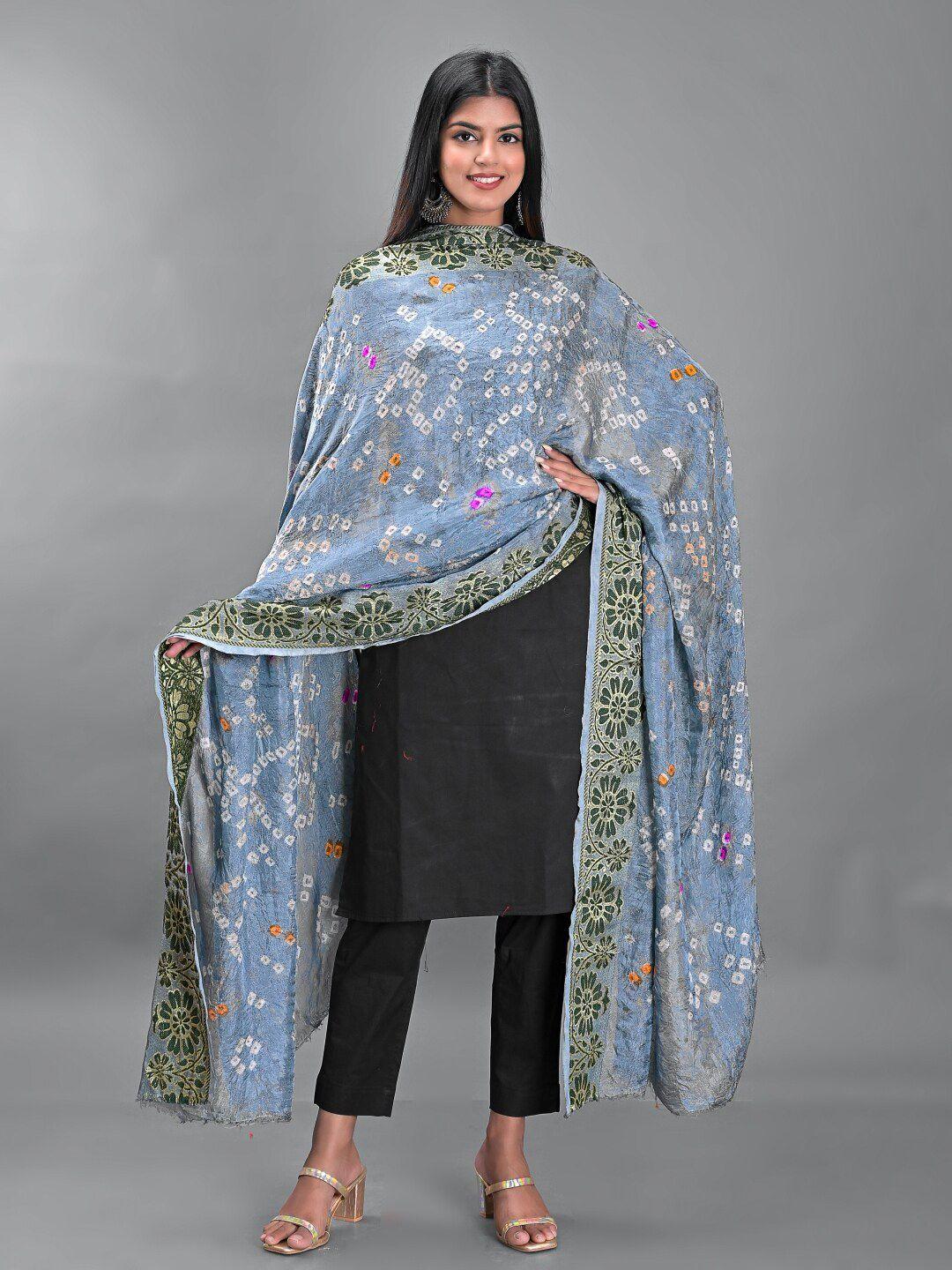 apratim printed bandhani silk dupatta